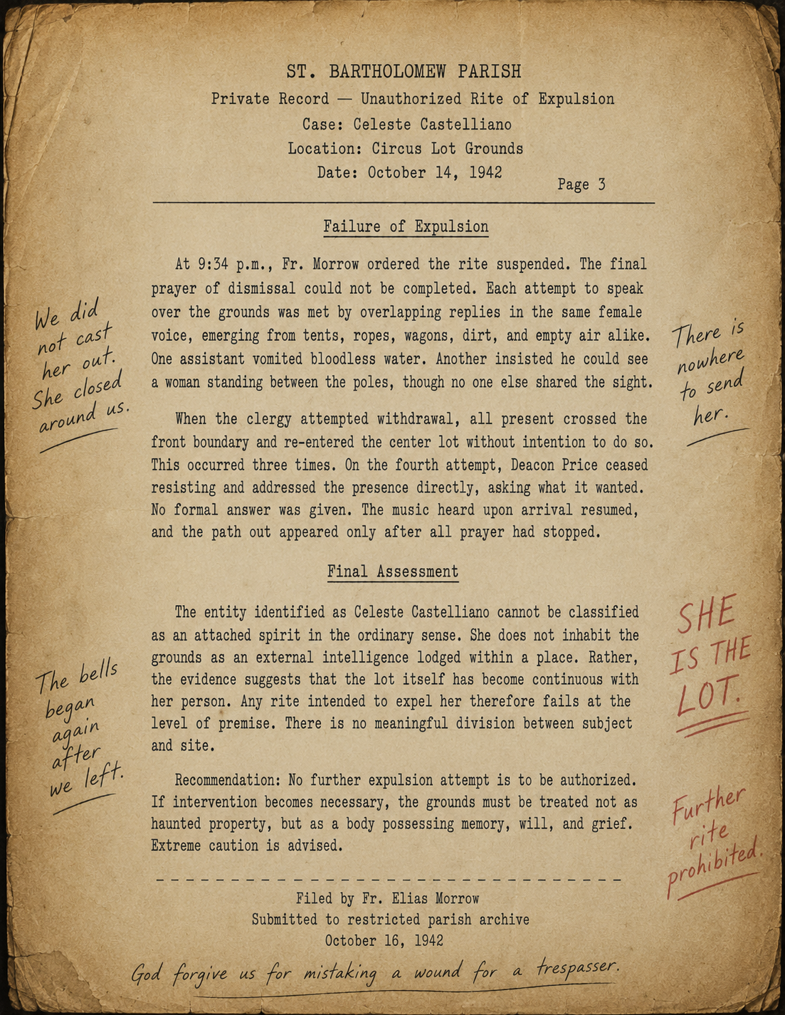 1940s exorcism attempt document 3